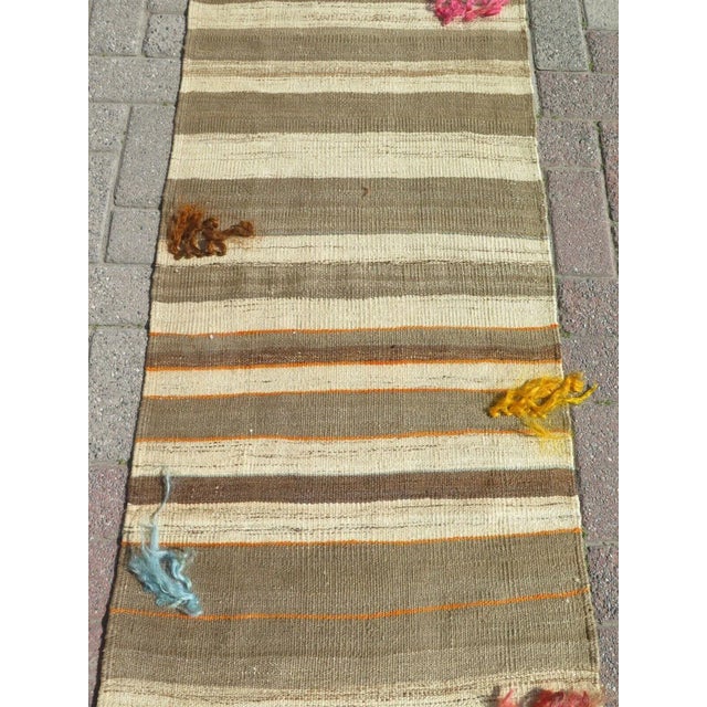 1960s Tribal Modern Kilim Runner - 23" X 121" For Sale - Image 5 of 12