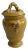 1980s Arte Italica "Sole Mustard" Ceramic 13" Tall Yellow Jar With Lid Grapes Leaves Design Made in Italy For Sale