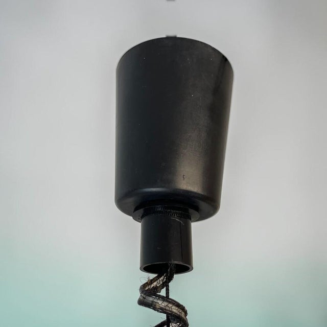 Mid-Century Modern White Glass Pull Down Dining Room Pendant Lamp, 1970s For Sale - Image 9 of 12