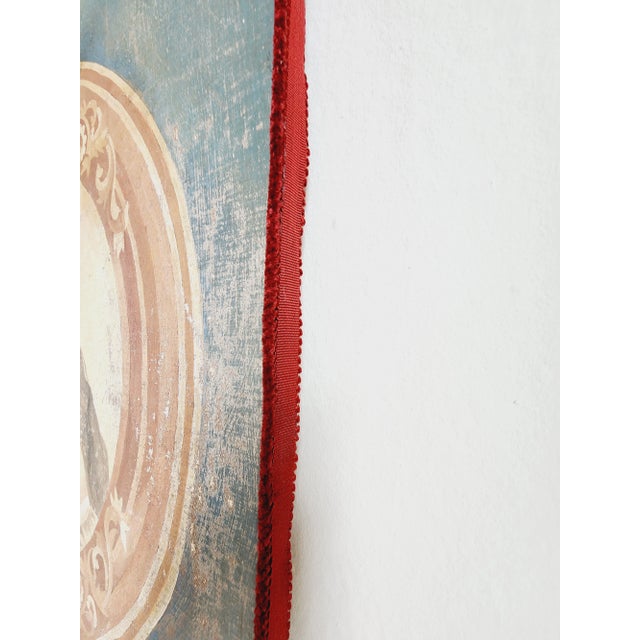 Textile Italian Fresco Style Portraits Painting-A Set For Sale - Image 7 of 9