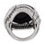 Mid Century Onyx Diamond Platinum Cocktail Ring, Size 5.75 For Sale In Los Angeles - Image 6 of 6