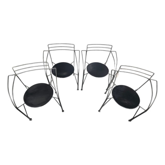 Set of Four Chairs "Lune D'argent" by Pascal Mourgue For Sale