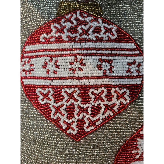 Traditional Cynthia Rowley Beaded Holiday Christmas Pillow For Sale - Image 3 of 7