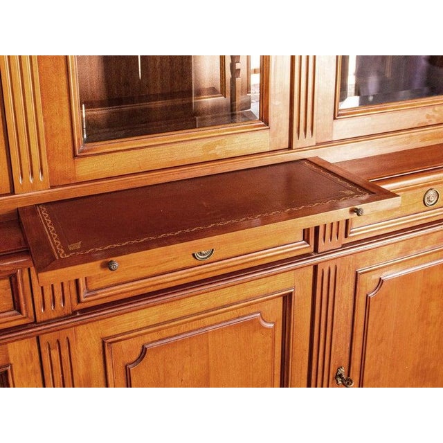 Mid 20th Century French Louis Philippe Style Large Fruitwood Bookcase With Writing Desk For Sale - Image 6 of 13