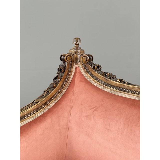 20th Century Louis XVI Style Sofa in Carved Wood and Velvet For Sale - Image 9 of 13