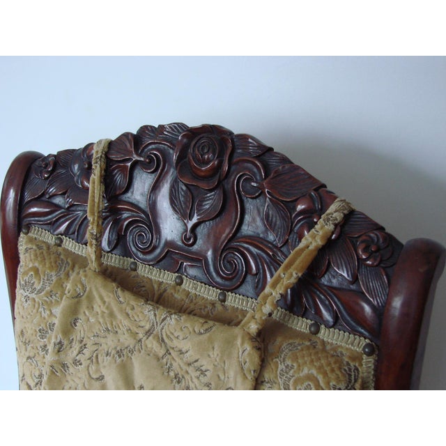 Antique Carved Walnut Armchair, Turn of the 19th and 20th Centuries For Sale - Image 15 of 16