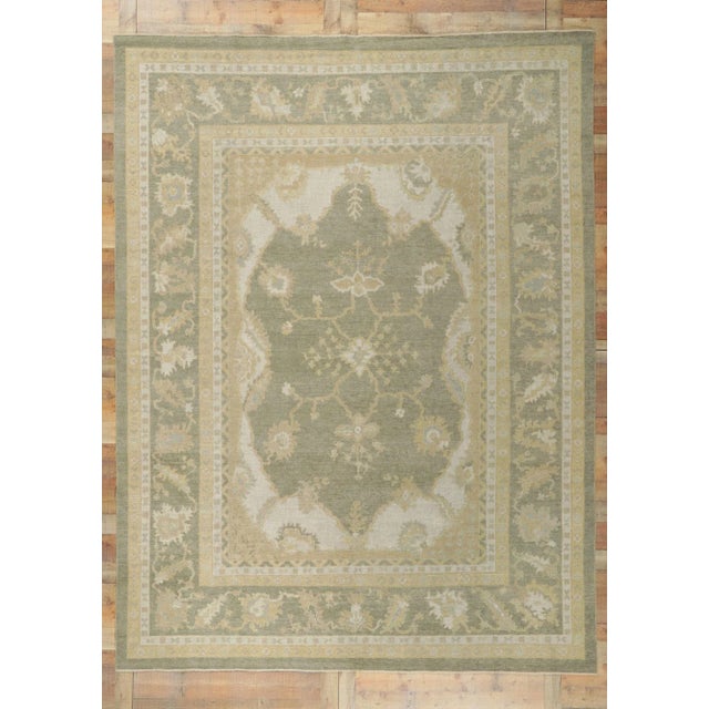 Olive Oushak Area Rug, 09'05 X 12'05 For Sale - Image 8 of 9