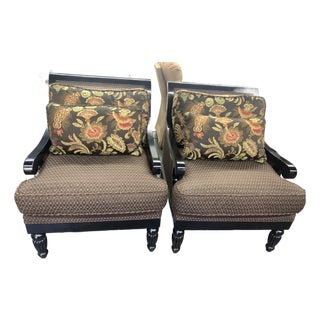Drexel Accent Side Club Chairs. Matching Set Pair For Sale