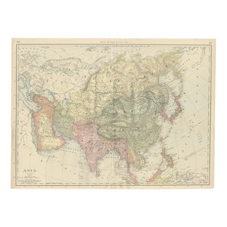 Antique Map of Asia with British India and Japan by Ran McNally, 1899 For Sale