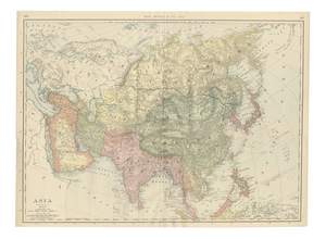 Antique Map of Asia with British India and Japan by Ran McNally, 1899