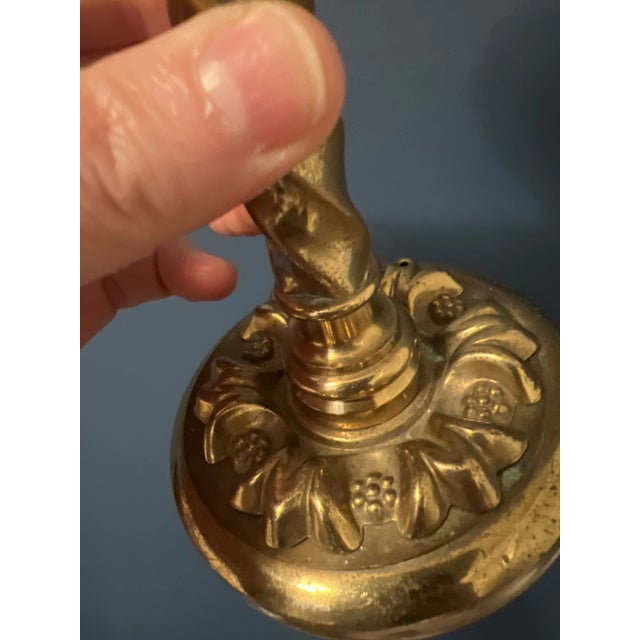 Set of 3 Antique Brass Candle Holder For Sale In New York - Image 6 of 12