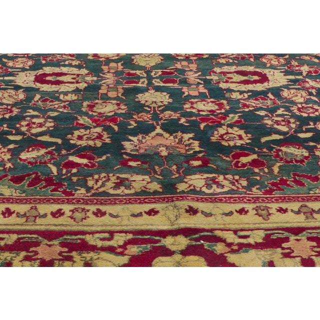 Antique Indian Agra Rug, 08’10 X 14’08 For Sale In Dallas - Image 6 of 12