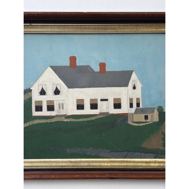 American Antique Minimalist Homestead Painting, Circa Late 19th - Early 20th Century For Sale - Image 3 of 15