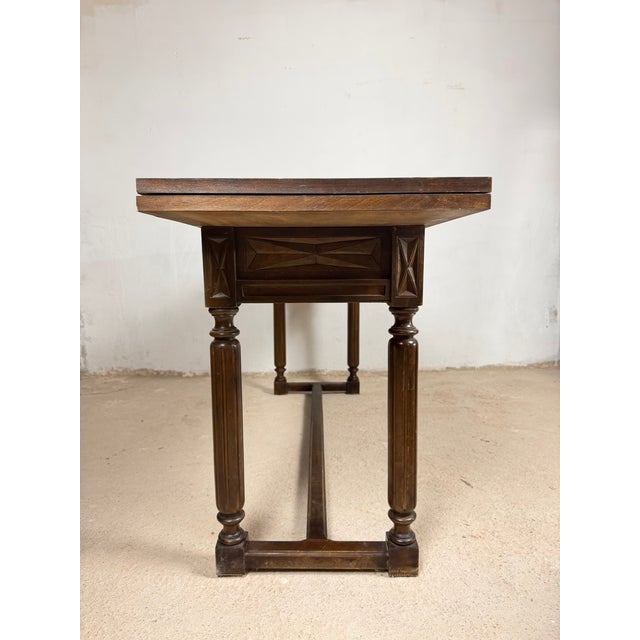 Spanish Carved Drop-Leaf Console Table, 1930s For Sale - Image 10 of 11