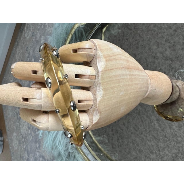 Miriam Salat Studded Translucent Vintage Resin Bangle Silver & White Topaz For Sale - Image 11 of 18