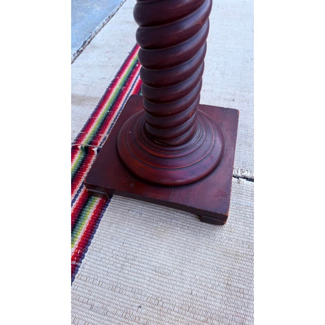 Antique Rope Twist Turned Cherry Pedestal Stand, Circa 1890-1910 For Sale - Image 12 of 14