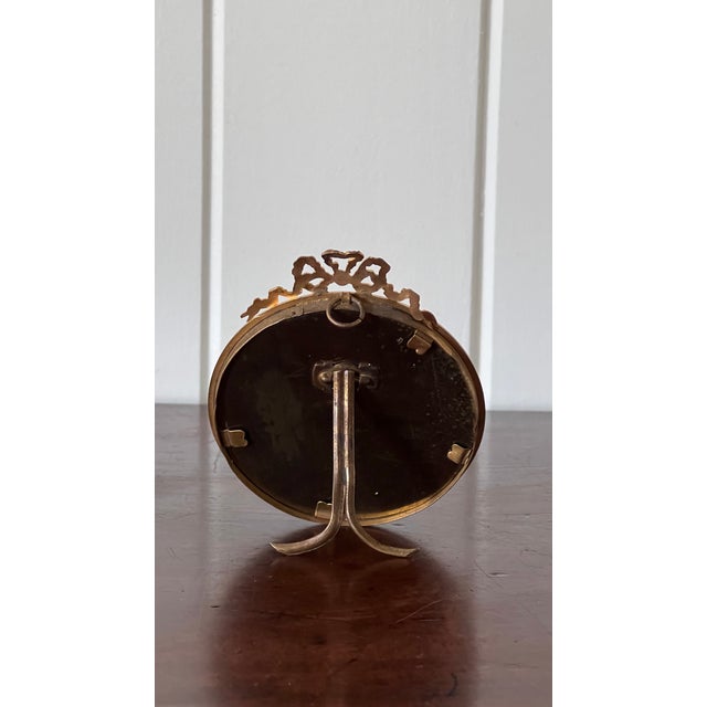 Late 19th Century French Brass Tabletop Frame With Bow For Sale - Image 4 of 5