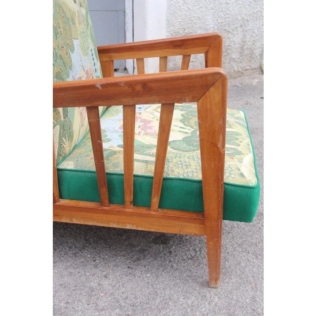 Mid-Century Modern Italian Green Walnut Armchair, 1940s For Sale - Image 3 of 17