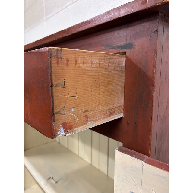 Wood Antique Rustic Early American Punched Tin Pie Safe Jelly Cupboard Pantry For Sale - Image 7 of 13