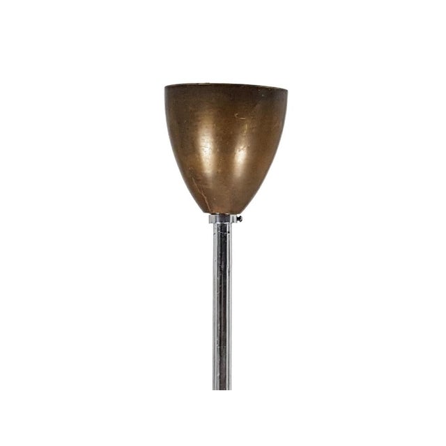 Vintage Italian Brass and Chrome Plated Metal Pendant Lamp, 1940s For Sale - Image 4 of 10