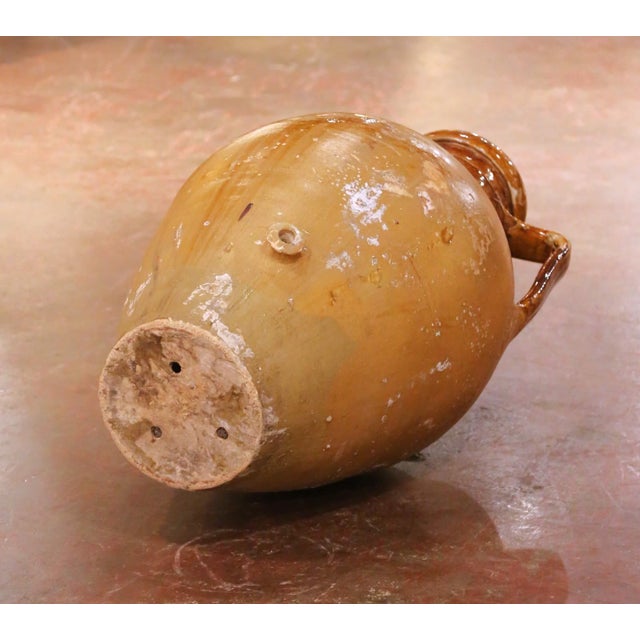 19th Century French Terracotta Olive Oil Jar With Handles and Spout For Sale - Image 10 of 10