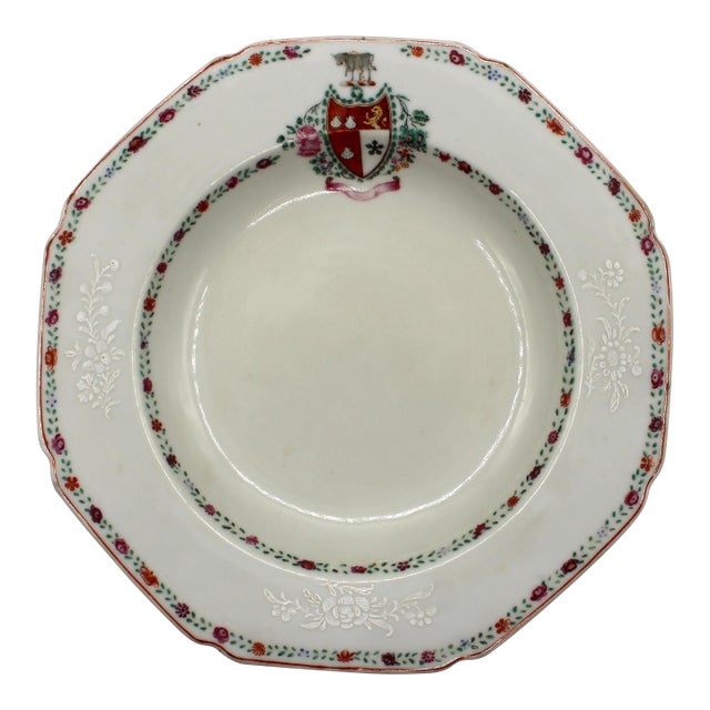C. 1770 Chinese Export Porcelain Octagonal Soup Plate For Sale