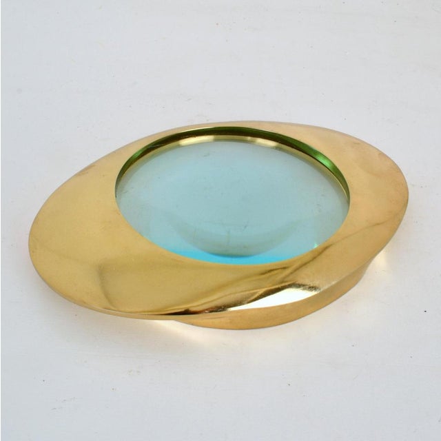 Large Decorative Brass Magnifying Glass Lens, 2000s For Sale - Image 3 of 5