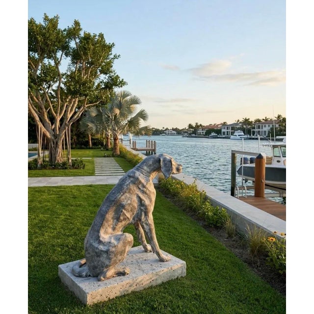 Metal Industrial Modern Seated Hound - Dog - Hand-Wrought Steel Sculpture For Sale - Image 7 of 9