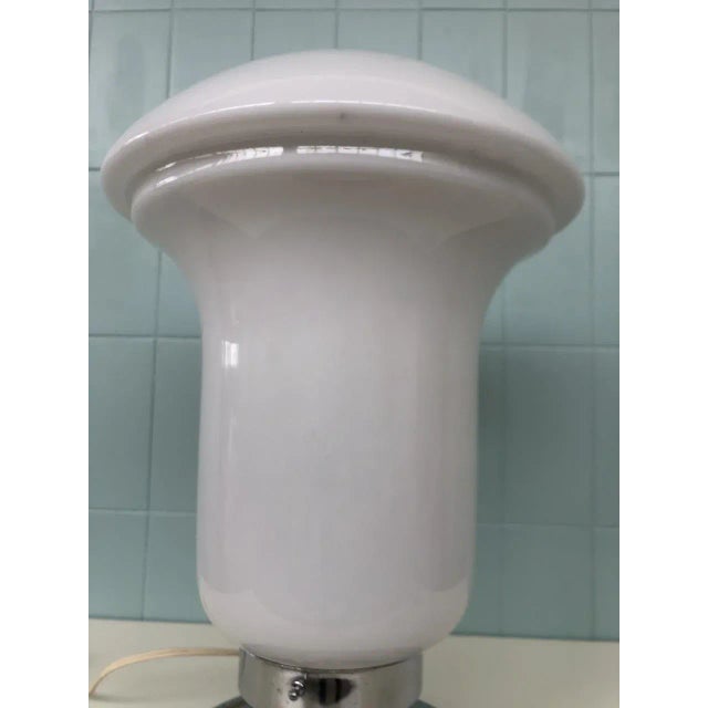 1970s Italian Table Lamp in Glass and Steel, 1970s For Sale - Image 5 of 12