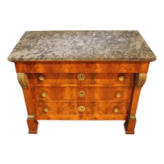Circa 1805-1815 Empire Period French Marble Top Commode For Sale