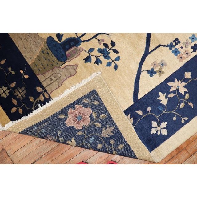 Chinese Pictorial Antique Chinese Rug - 8'8" x 11'5" For Sale - Image 3 of 18