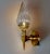1950's French Regency Bronze Hand Torch Wall Sconce with Art Glass Flame Shade. Stunning statement lighting.