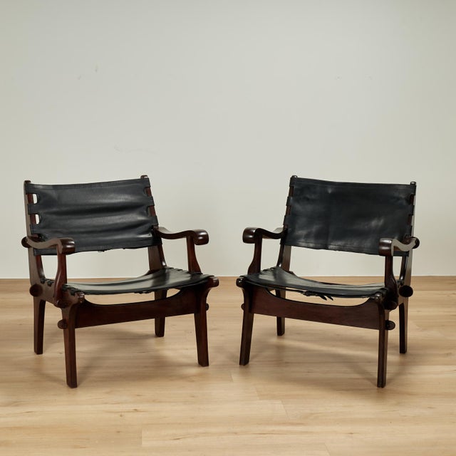 Modern Set of Three Modern Rosewood Safari Chairs by Angel Pazmino For Sale - Image 3 of 18