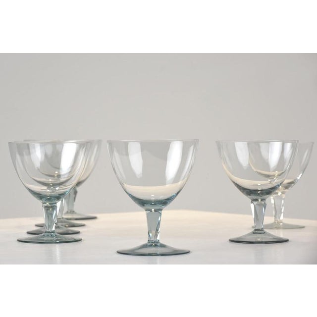 Glass Lobenstein Burgundy Glasses by Wilhelm Wagenfeld for VLG Weisswasser, Germany, 1937, Set of 6 For Sale - Image 7 of 14