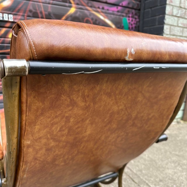 Mid 20th Century Lee Woodard Sculptural Brass and Wood Rocking Chair For Sale - Image 11 of 12