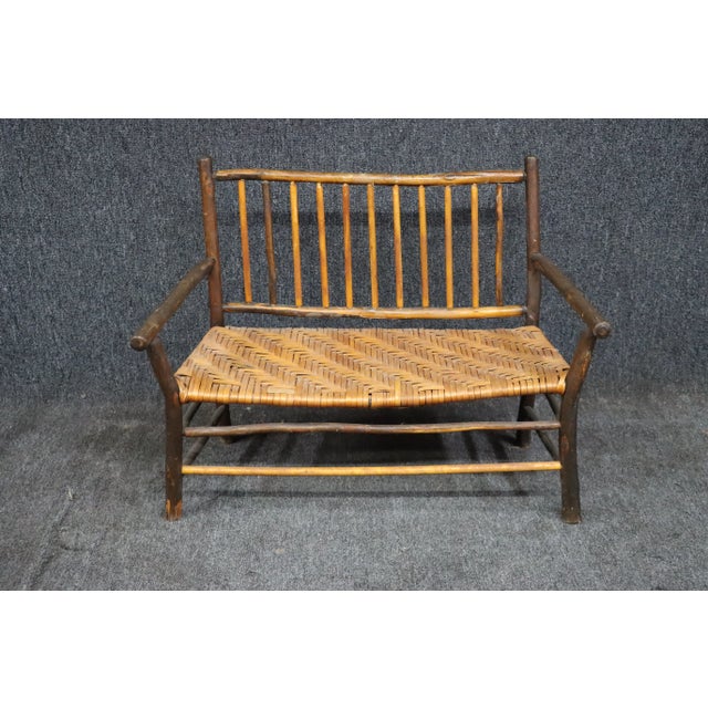Brown Old Hickory Rustic Child's Bench For Sale - Image 8 of 8