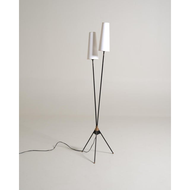 Scandinavian Floor Lamp with Lampshades, 1950s For Sale - Image 4 of 11