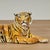 Mid-Century Modern Vintage Italian Glazed Terra Cotta Tiger Sculpture For Sale - Image 3 of 9