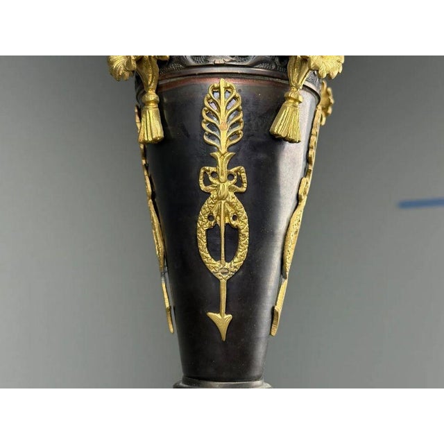 Federal Style, Chandelier, Bronze, Ebony, Europe, 1960s For Sale - Image 10 of 12