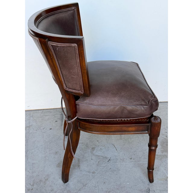 Pair of Neoclassical Klismos Chairs with Caned Seats and Leather Cushions For Sale - Image 12 of 16