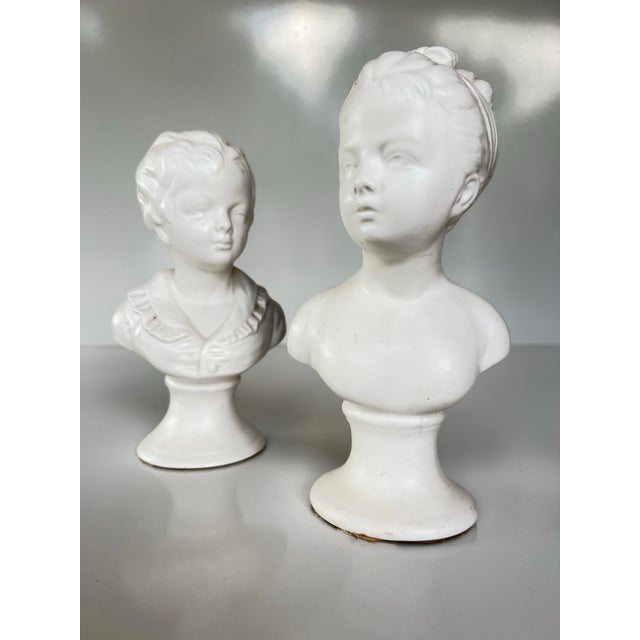 Ceramic Set of 2, Vintage Louis Style Porcelain Busts For Sale - Image 7 of 7