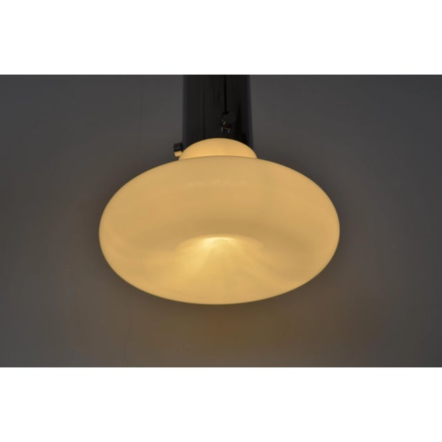 White Mushroom Pendant Lamp from Glashütte Limburg, 1960s For Sale - Image 8 of 10