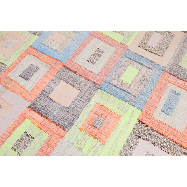 Textile Vintage Inspired Zabihi Collection Turkish Kilim For Sale - Image 7 of 11