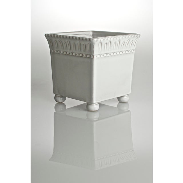 Traditional Charlot Square Planter/Cachepot with Round Feet For Sale - Image 3 of 3