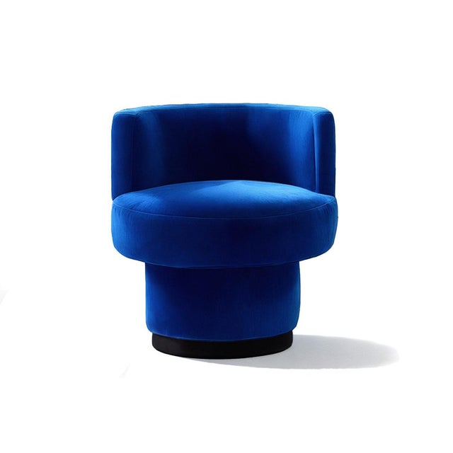 Not Yet Made - Made To Order Caos Accent Chair in Blue Velvet from Moanne For Sale - Image 5 of 5