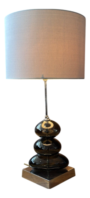 Blown Glass and Chrome Table Lamp