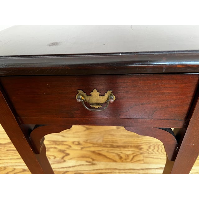 American 1980s Solid Cherry Wood Side Table For Sale - Image 3 of 8