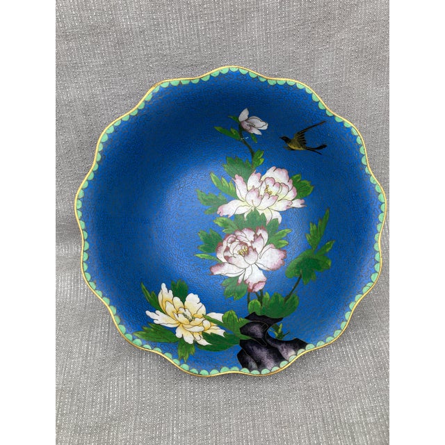 Vintage Chinese Cloisonne Floral Bowl For Sale In New York - Image 6 of 10