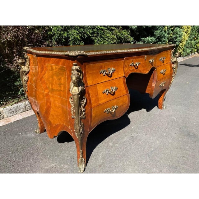 Baroque Antique Wood Desk For Sale - Image 4 of 9