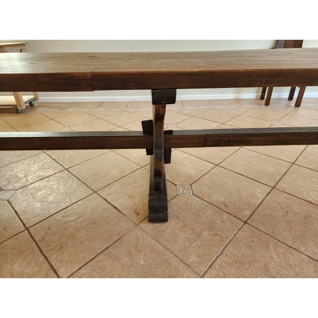 Brown Antique French Refectory Dining Table 16 Foot Early 1900s For Sale - Image 8 of 13